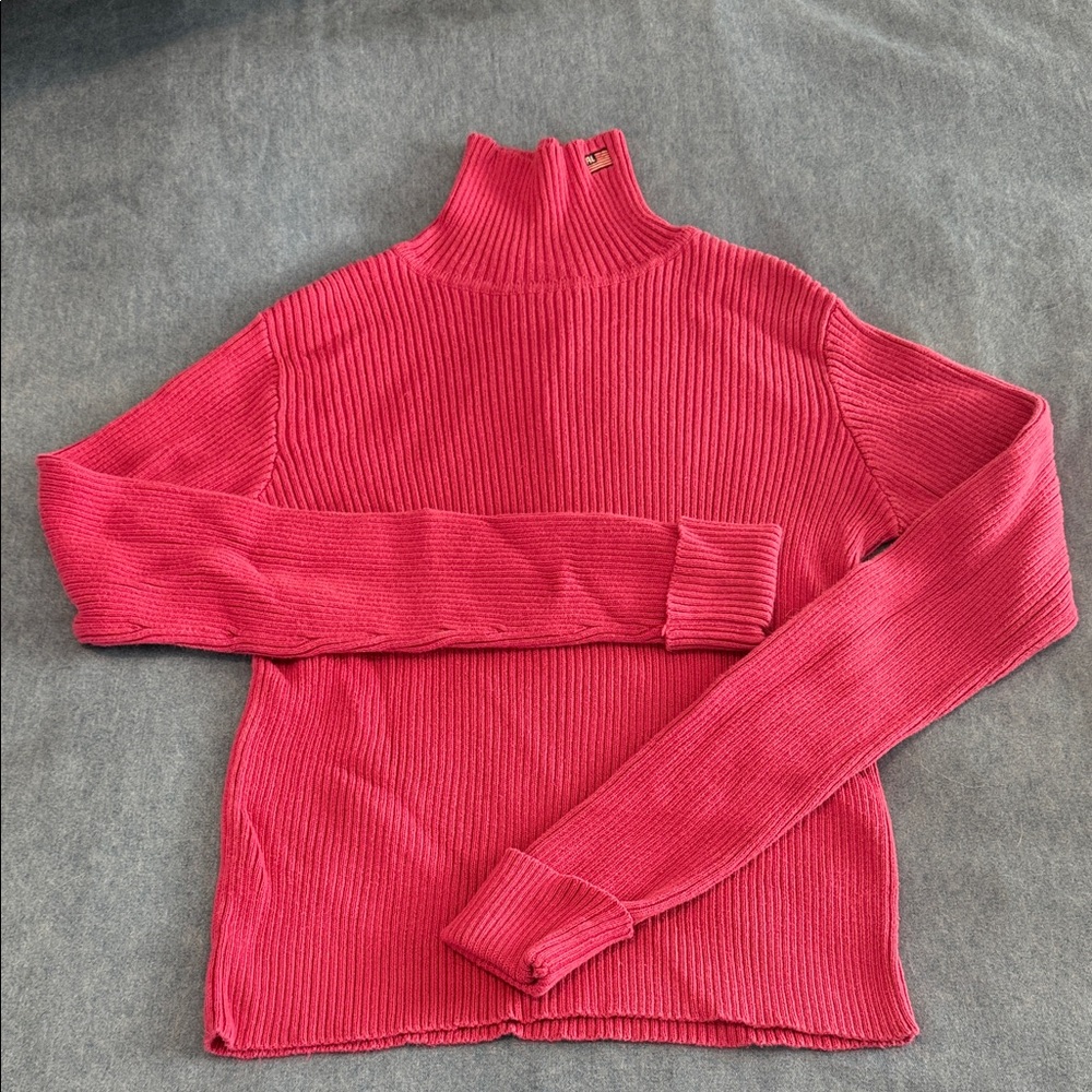 Ribbed Pink Sweater Polo Jeans Co. Ralph Lauren (L)